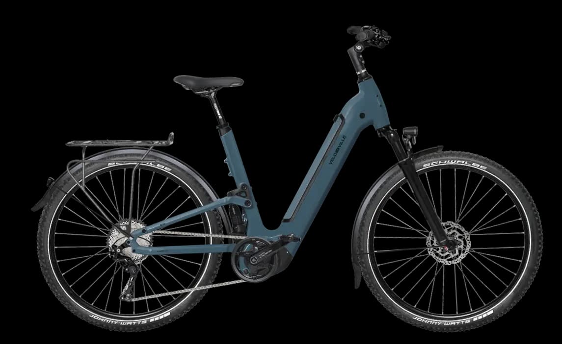 VELO DE VILLE FEB 990CX- 10 Gang Shimano CUES 600 Wh petrol blue matt E-Trekkingbike